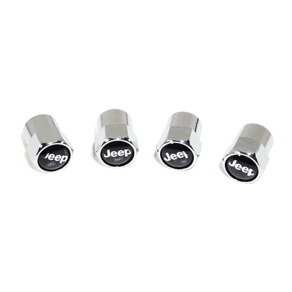 Chrome Valve Stem Tire Caps, Style: Jeep (Wrangler Compass Patriot Wagoneer) - ZSD-012907-  DRIVEN - 1