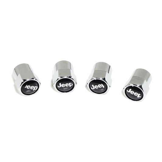 Chrome Valve Stem Tire Caps, Style: Jeep (Wrangler Compass Patriot Wagoneer) - ZSD-012907-  DRIVEN - 1