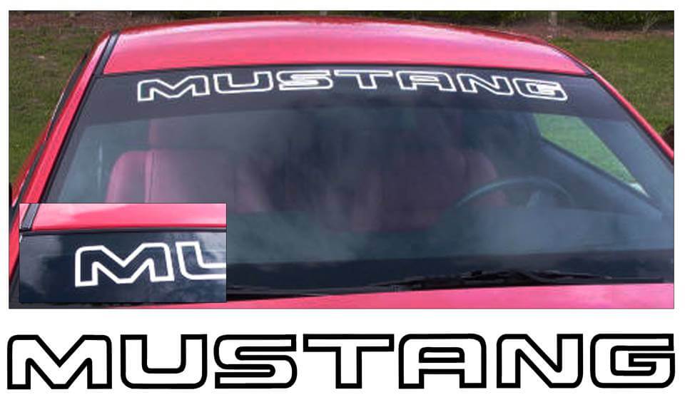 Mustang Windshield Decal - Outline Style - 3.3" x 40" - K171-SL-1-K171-SL-2-  DRIVEN - 1