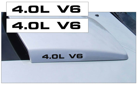 2005-09 Mustang Hood Scoop Decal Set - 4.0L V6 Name - K203-BK-1-K203-BK-2-  DRIVEN - 1