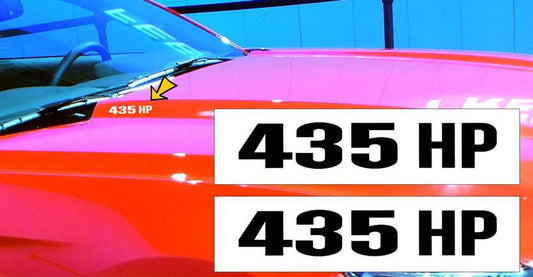 2015-17 Mustang Hood Rise Designation Decal Set - 435 HP - K730-BK-1-K730-BK-2-  DRIVEN - 1