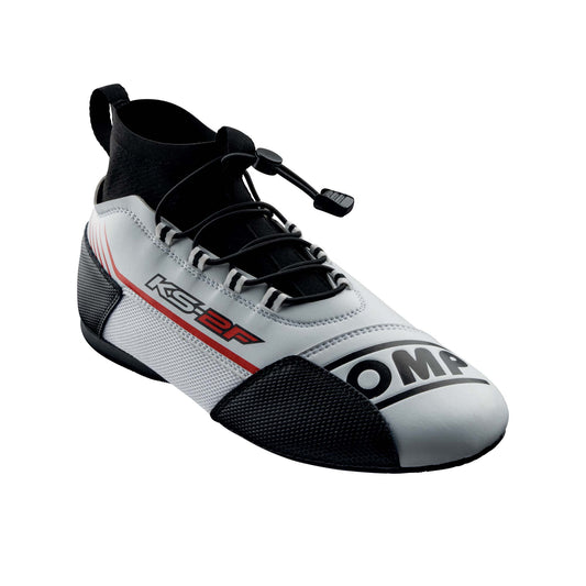 OMP KS-2F Kart Shoes - White - Front - DRIVEN- KC0-0830-A01