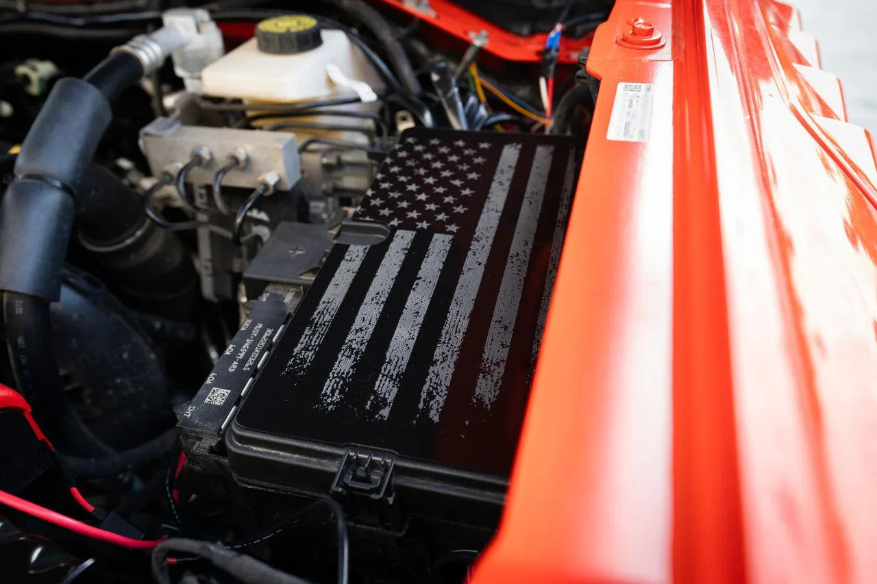 Laser Series Acrylic Fuse Box Cover Overlay - 2021+ Bronco / 2024+ Ranger - 21BRONCOLZRFUSECVR-DAF-21BRONCOLZRFUSECVR-TOPO-  DRIVEN - 1