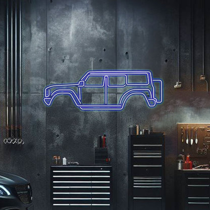 Bronco Raptor Metal Neon Car Wall Art - MTN0027 - MTN0027W99L-MTN0027W120L-MTN0027W140L-MTN0027R99L-MTN0027R120L-  DRIVEN - 5