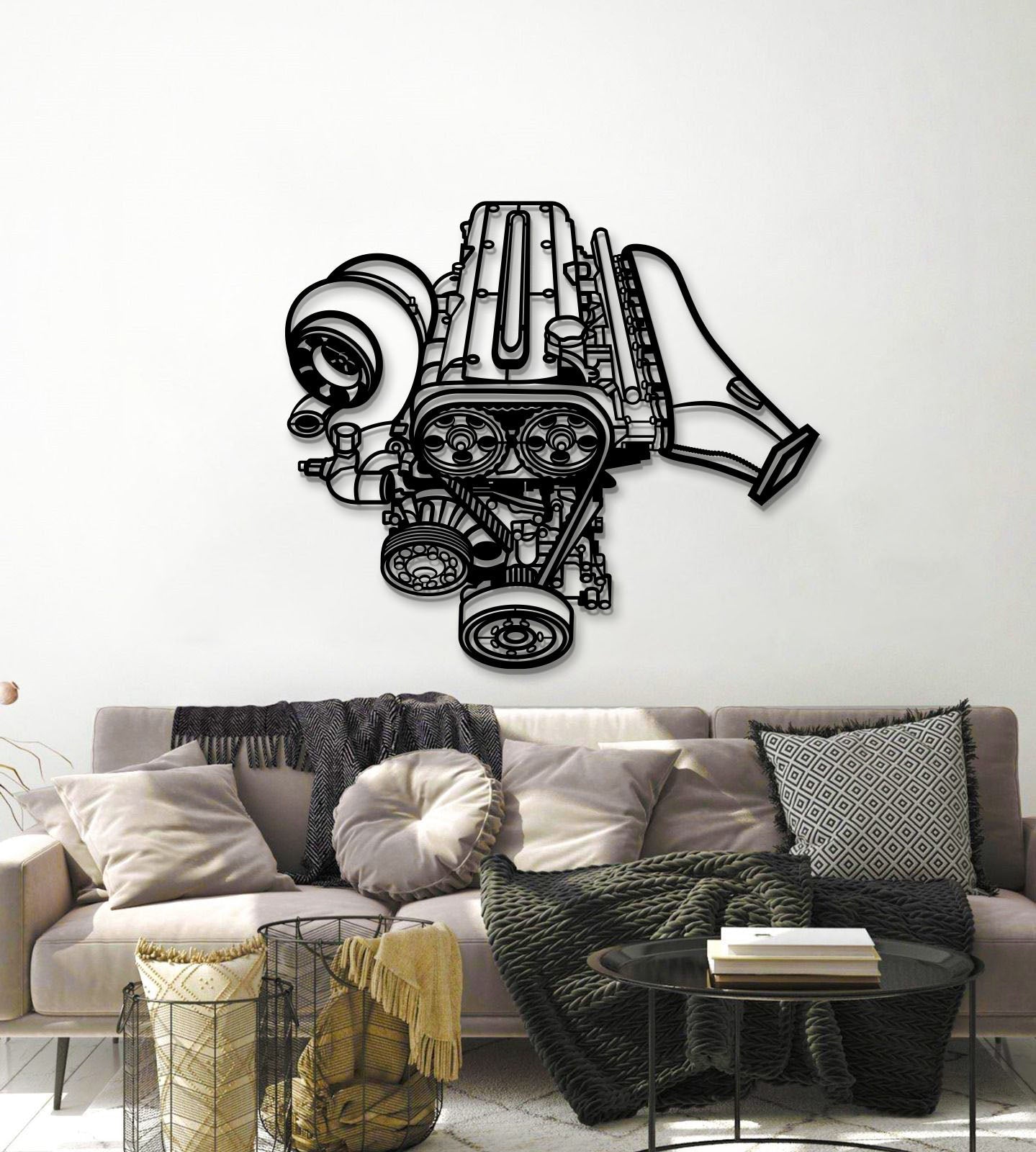2JZ Metal Engine Block Wall Art - MTEB-0001 - MTEB-0001B99-MTEB-0001B120-MTEB-0001B138-  DRIVEN - 7