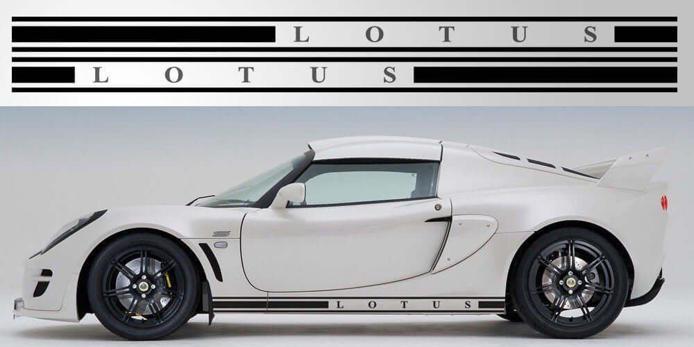 Lotus Exige Triple Stripe Vinyl Decals - sku-50952436285572-sku-50952436318340-sku-50952436351108-sku-50952436383876-sku-50952436416644-  DRIVEN - 1