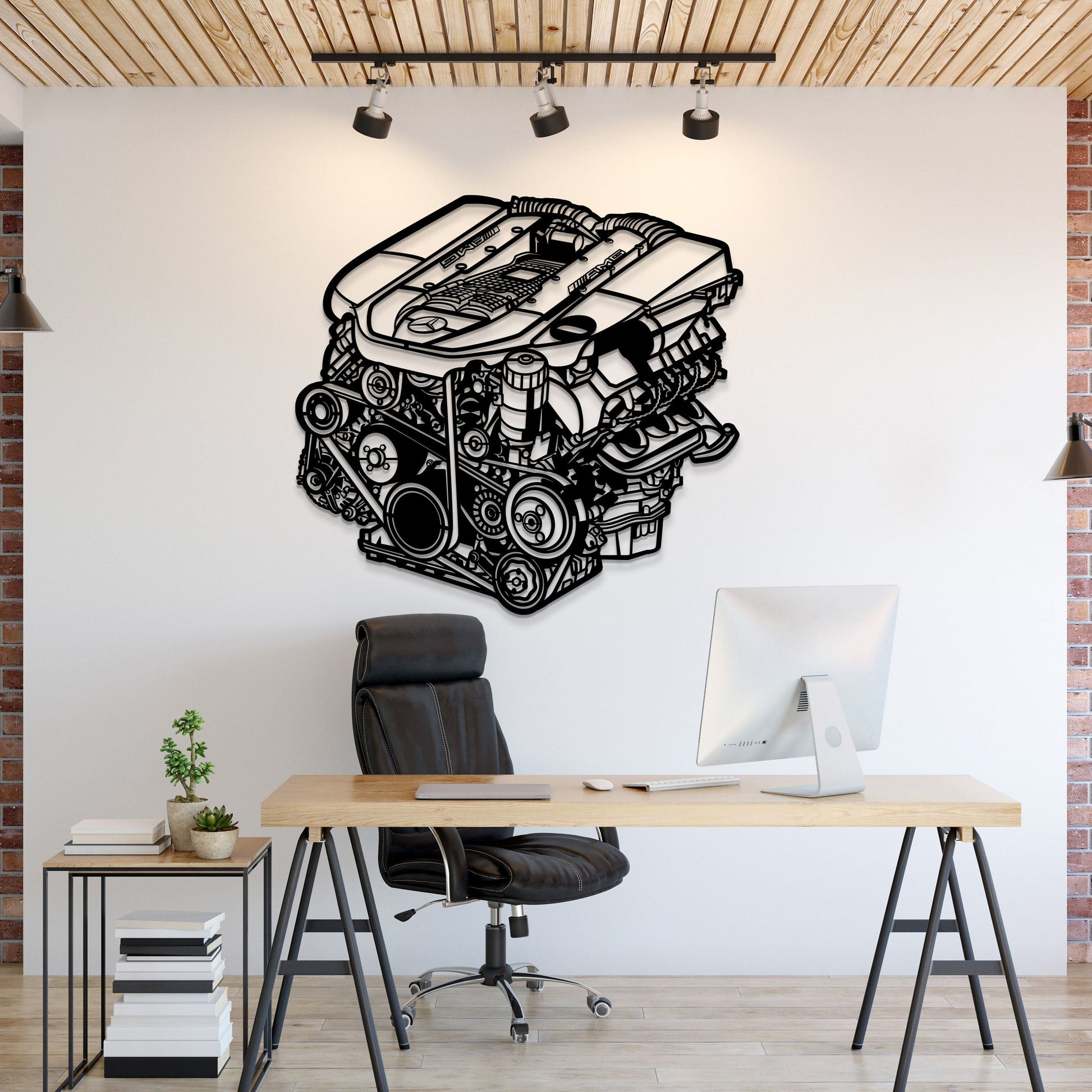 M113 5.4L V8 AMG Metal Engine Block Wall Art - MTEB-0006 - MTEB-0006B99-MTEB-0006B120-MTEB-0006B138-  DRIVEN - 1