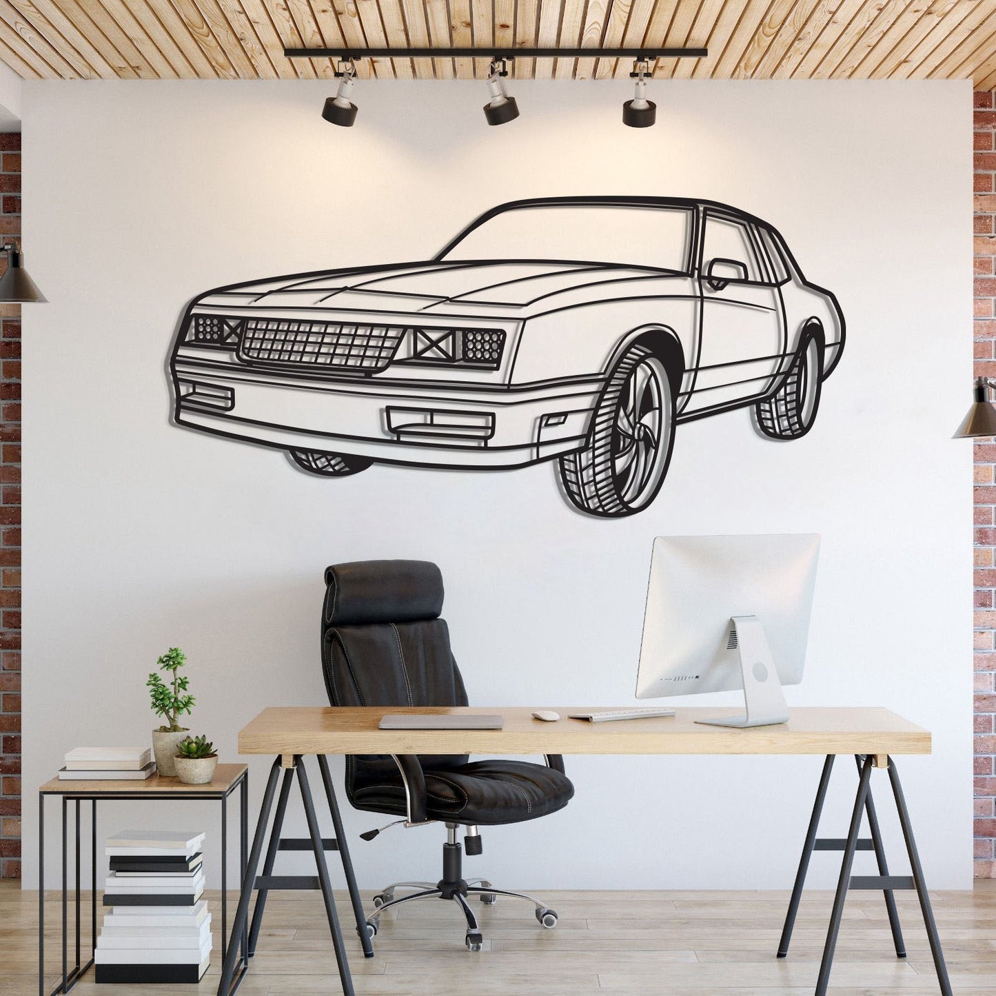 1986 Monte Carlo SS Perspective Metal Car Wall Art - MT1296 - MT1296B69L-MT1296B80L-MT1296B99L-MT1296B115L-MT1296B140L-  DRIVEN - 1