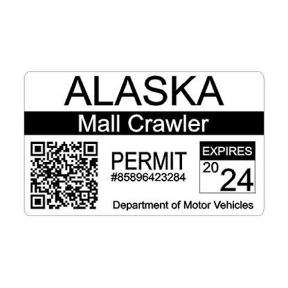 Mall Crawler Permit Sticker 3.5" - All States - sfbMLCRWPT-AL-sfbMLCRWPT-ALH-sfbMLCRWPT-AK-sfbMLCRWPT-AKH-sfbMLCRWPT-AZ-  DRIVEN - 5