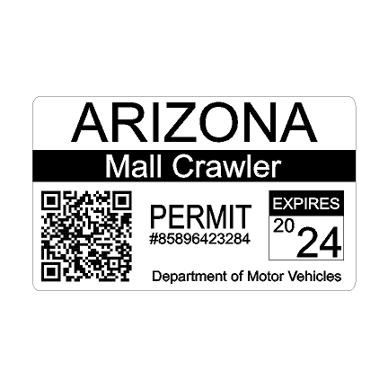 Mall Crawler Permit Sticker 3.5" - All States - sfbMLCRWPT-AL-sfbMLCRWPT-ALH-sfbMLCRWPT-AK-sfbMLCRWPT-AKH-sfbMLCRWPT-AZ-  DRIVEN - 6