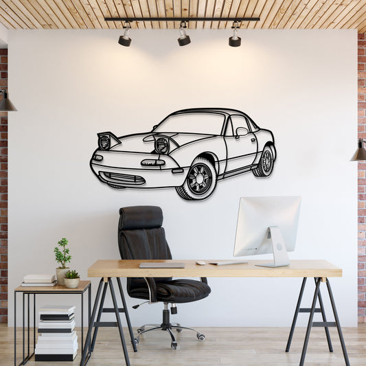 1991 Miata MX-5 Perspective Metal Car Wall Art - MT1169 - MT1169B69L-MT1169B80L-MT1169B99L-MT1169B115L-MT1169B140L-  DRIVEN - 1