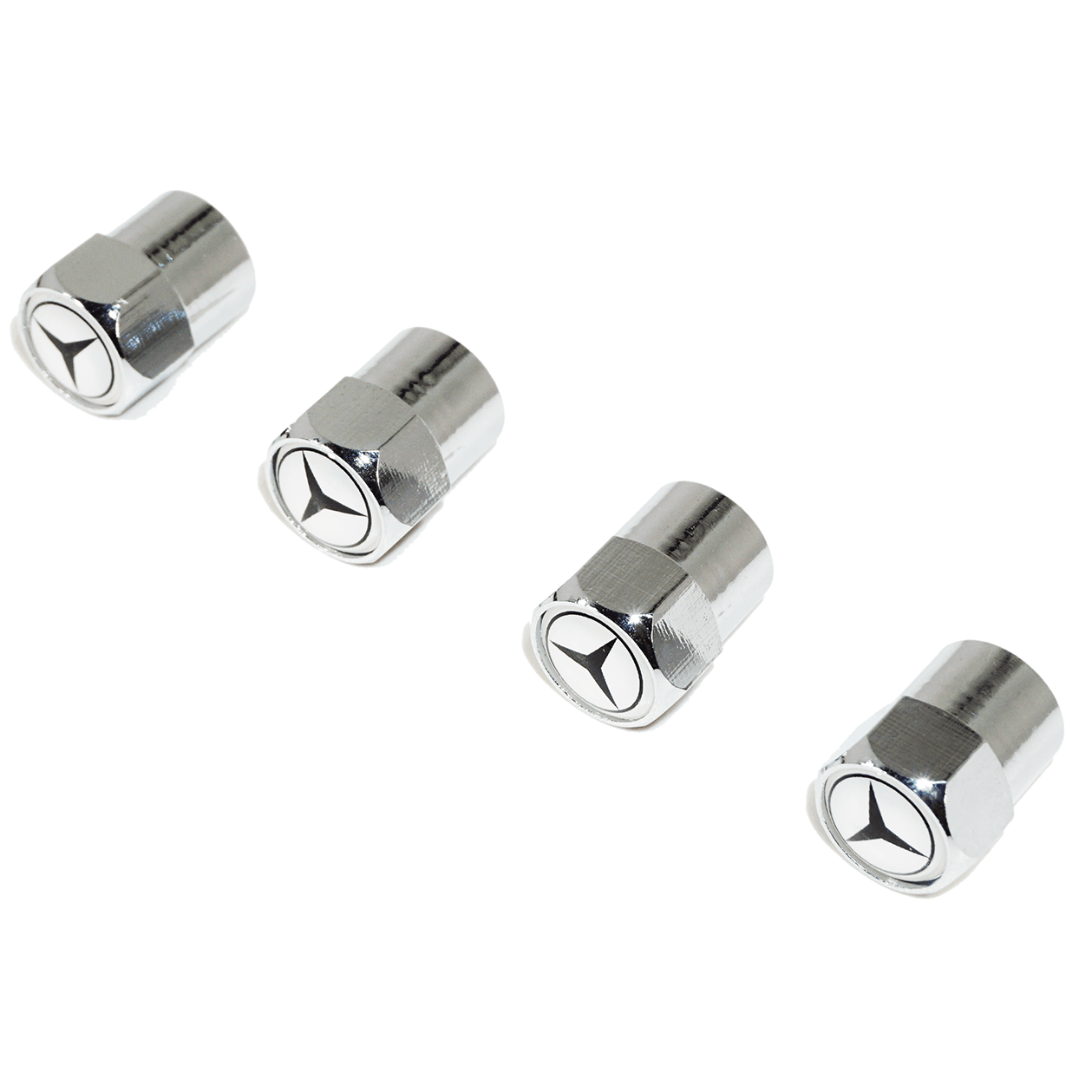 Chrome Valve Stem Tire Caps, Style: Mercedes - ZSD-374593-  DRIVEN - 1