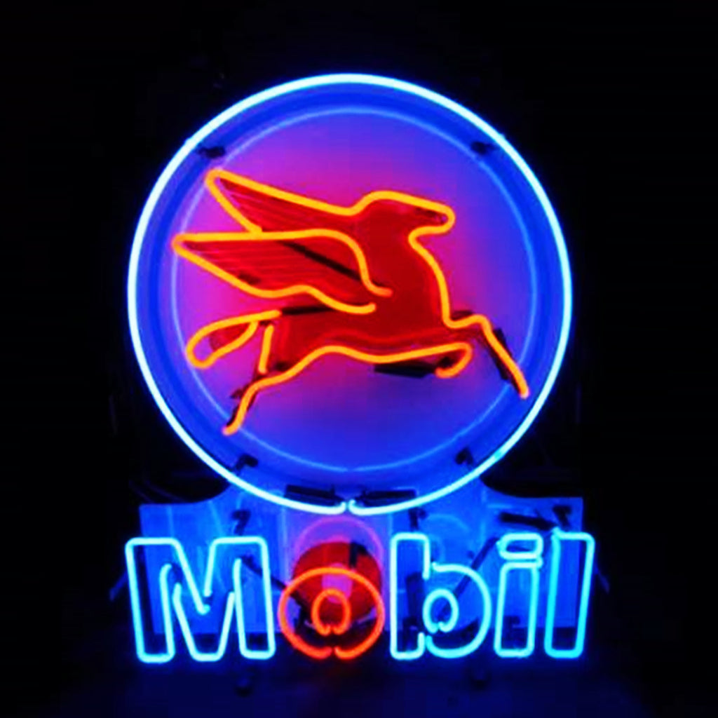 Mobil Gas Oil Flying Horse Neon Signs Light – DRIVEN | Racing Shop