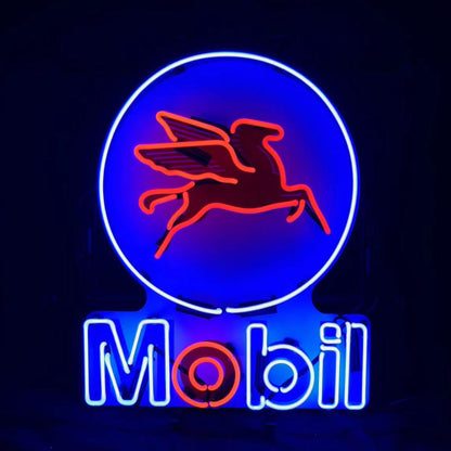 Mobil Gas Oil Flying Horse Neon Signs Light - MEX064-  DRIVEN - 2