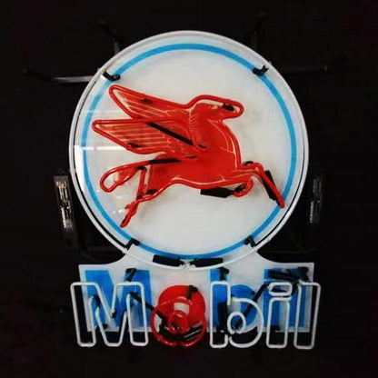 Mobil Gas Oil Flying Horse Neon Signs Light - MEX064-  DRIVEN - 3