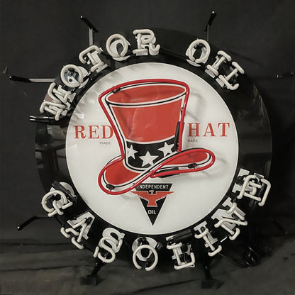 Motor Oil Gasoline Red Hats Neon Signs Light - MA037-  DRIVEN - 3
