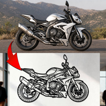 Your Personalized Motorcycle Metal Wall Art - (Side view) - MT1114B49L-  DRIVEN - 4