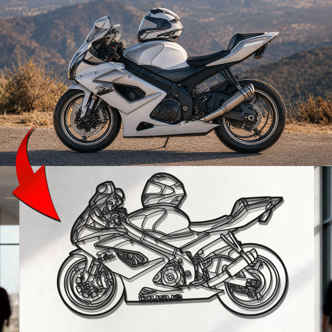 Your Personalized Motorcycle Metal Wall Art - (Side view) - MT1114B49L-  DRIVEN - 2