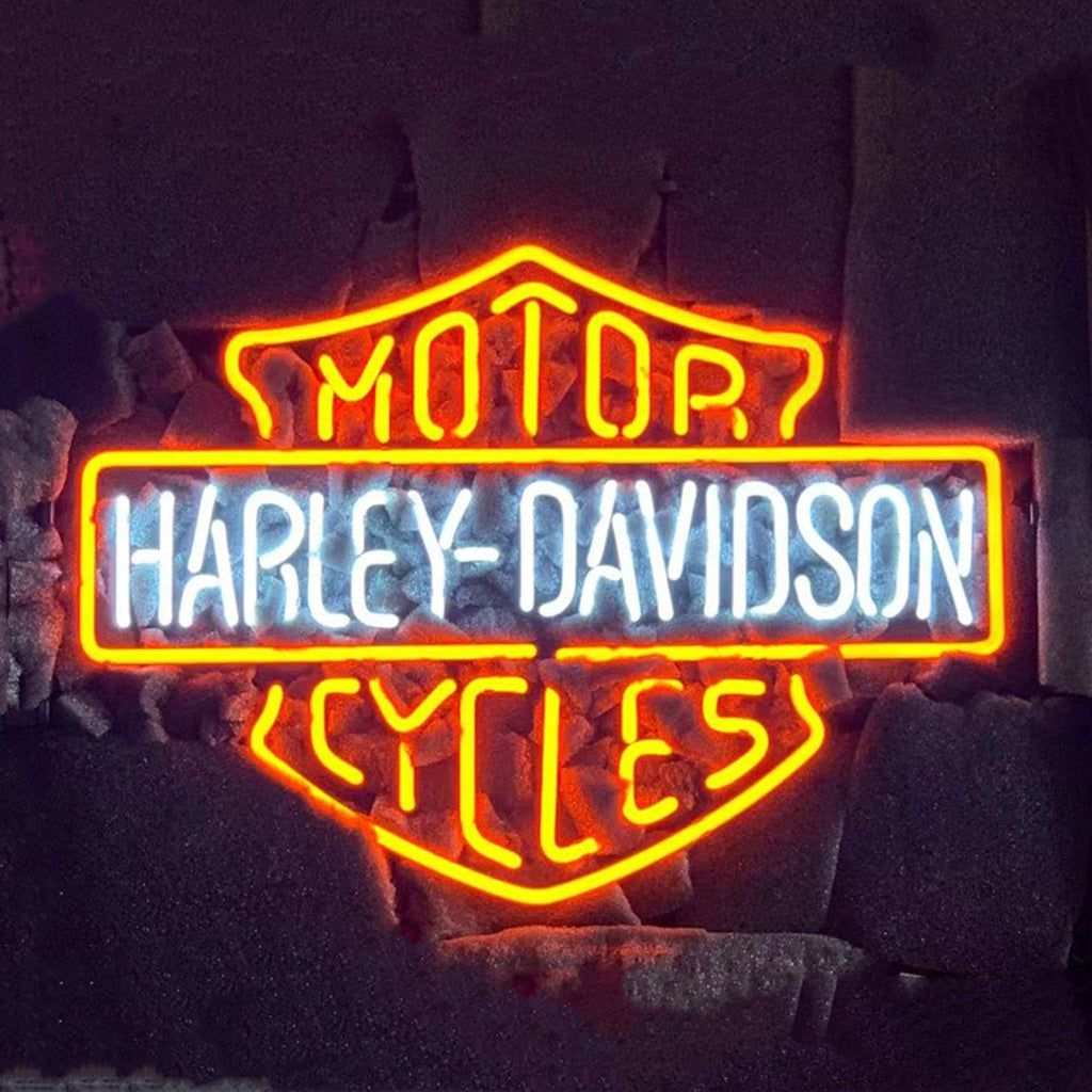 Orange Motorcycle Harley Davidson Neon Signs Light - ME094-ME095-  DRIVEN - 1