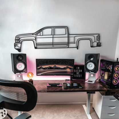 2015  Silverado 2500HD Metal Car Wall Art - MT0516 - MT0516B49L-MT0516B69L-MT0516B80L-MT0516B99L-MT0516B120L-  DRIVEN - 4