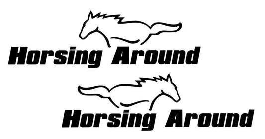 Mustang Horsing Around Decal Set - 4" Tall - N084-P-BK-1-N084-P-BK-2-  DRIVEN - 1