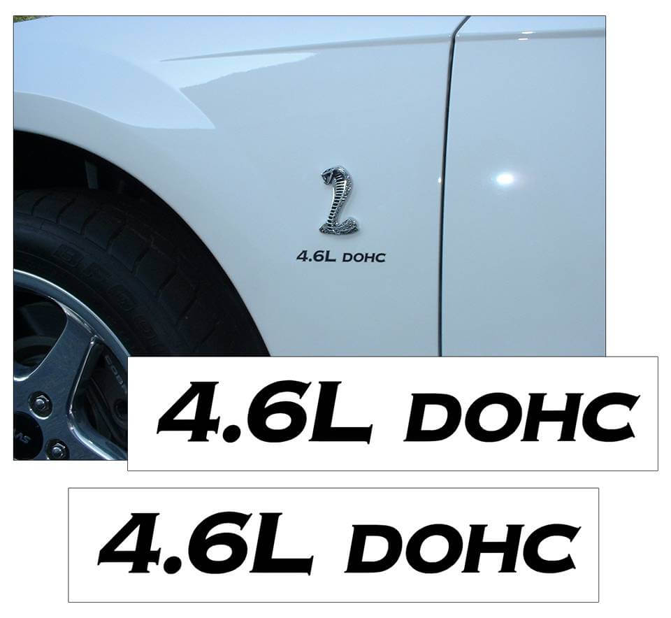 Cobra Fender Emblem Decal Kit -  4.6L DOHC - N219-BK-1-N219-BK-2-  DRIVEN - 1