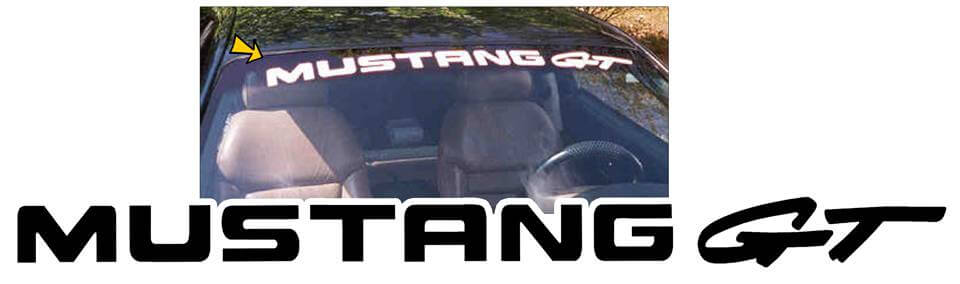 Mustang GT Windshield Decal - 3" x 40" - N233-SL-1-N233-SL-2-  DRIVEN - 1