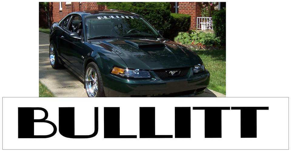 2001 Mustang Bullitt Windshield Decal - 3.75" x 30" - N672-SL-1-N672-SL-2-  DRIVEN - 1