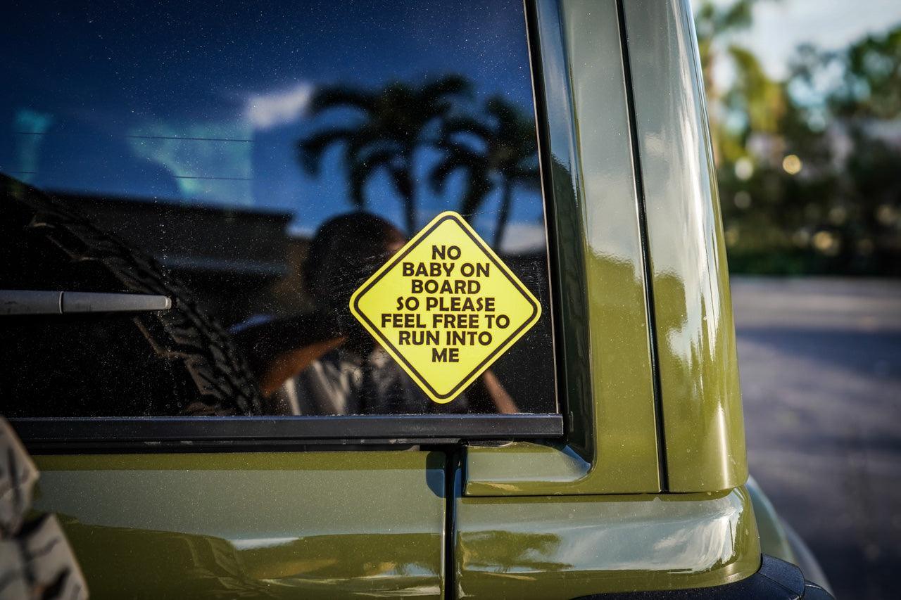 No Baby On Board Sticker 5" - Universal - nobebeonboard5-  DRIVEN - 2