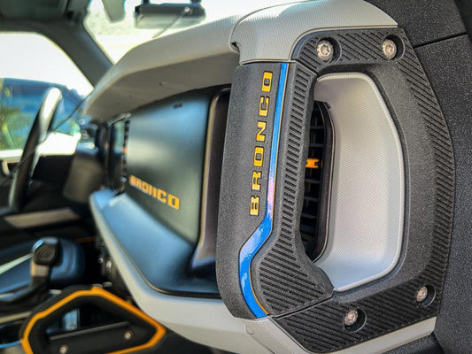 Outer Grab Handle Stripe Overlays (EZ Apply - Standard Series) - 2021+ Bronco - 21BRONCOGBHDLSTRP-BO-21BRONCOGBHDLSTRP-BG-21BRONCOGBHDLSTRP-OR-21BRONCOGBHDLSTRP-RD-21BRONCOGBHDLSTRP-BL-  DRIVEN - 1