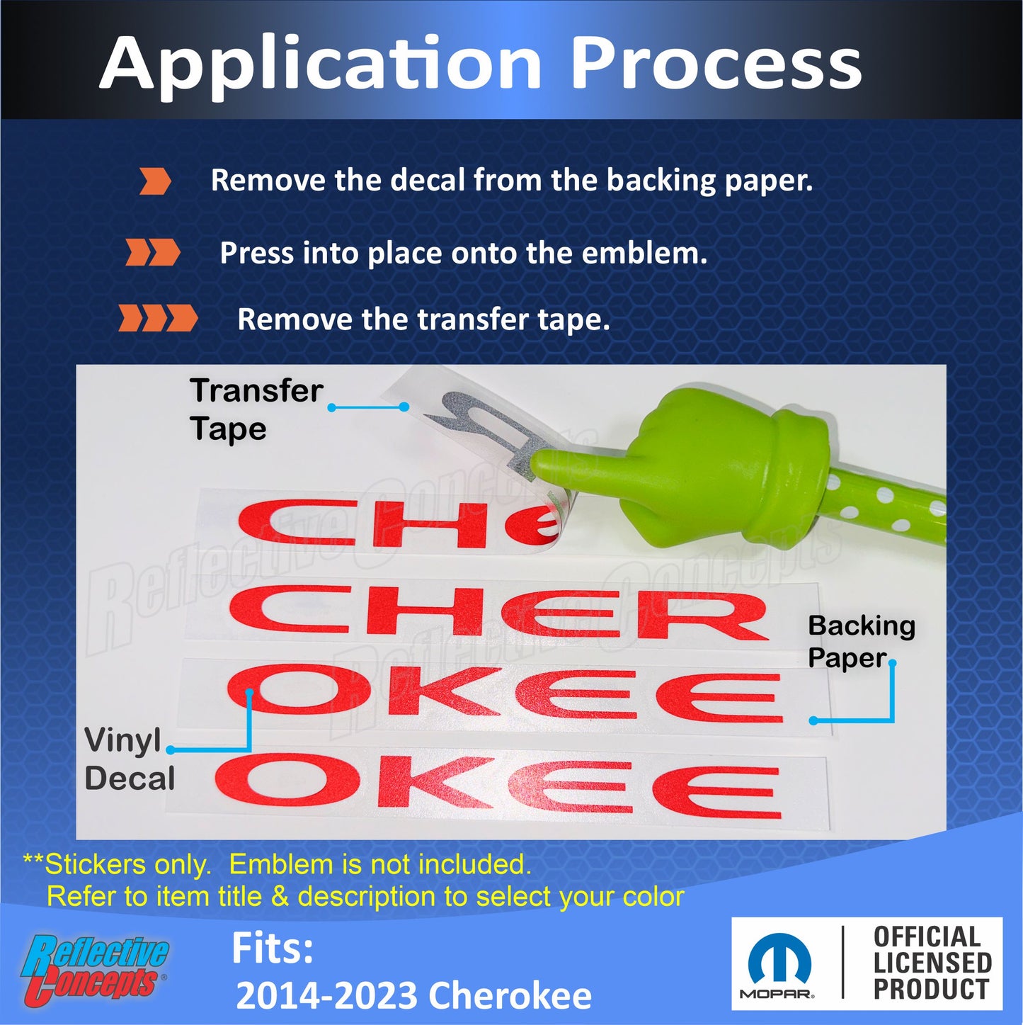 Door Emblem Overlay Decals  - 14-23 Cherokee - Cherokee14:Cherokee-B-01-Cherokee14:Cherokee-B-02-Cherokee14:Cherokee-B-03-Cherokee14:Cherokee-B-04-Cherokee14:Cherokee-B-05-  DRIVEN - 2
