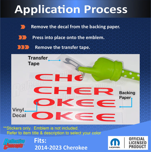 Door Emblem Overlay Decals  - 14-23 Cherokee - Cherokee14:Cherokee-B-01-Cherokee14:Cherokee-B-02-Cherokee14:Cherokee-B-03-Cherokee14:Cherokee-B-04-Cherokee14:Cherokee-B-05-  DRIVEN - 2