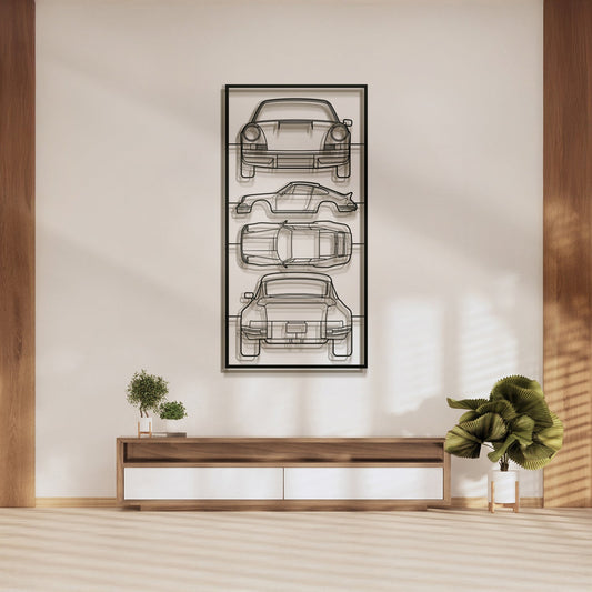 1973 911 Carrera RS 2.7 Quad Profile Metal Frame Silhouette - MT1456 - MT1456B99-MT1456B115-MT1456B140-  DRIVEN - 1