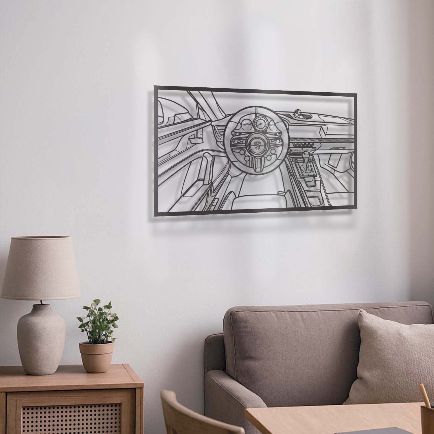 911 GT3 992 Driver's Cockpit Metal Frame Wall Art - MT1470 - MT1470B99-MT1470B115-MT1470B140-  DRIVEN - 3