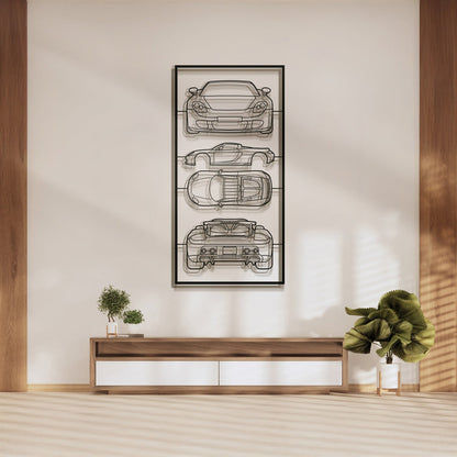 2003 Carrera GT Quad Profile Metal Frame Silhouette - MT1459 - MT1459B99-MT1459B115-MT1459B140-  DRIVEN - 1