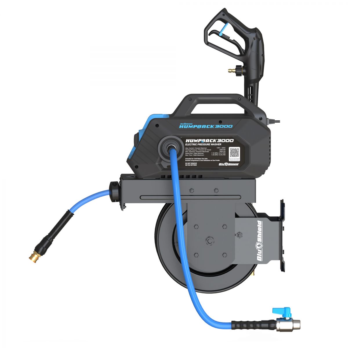 BluShield HumpBack 3000PSI All-in-One Pressure Washer System, Auto-Retractable Hose Reel, Industrial Pump, Accessories - 10015525-  DRIVEN - 4