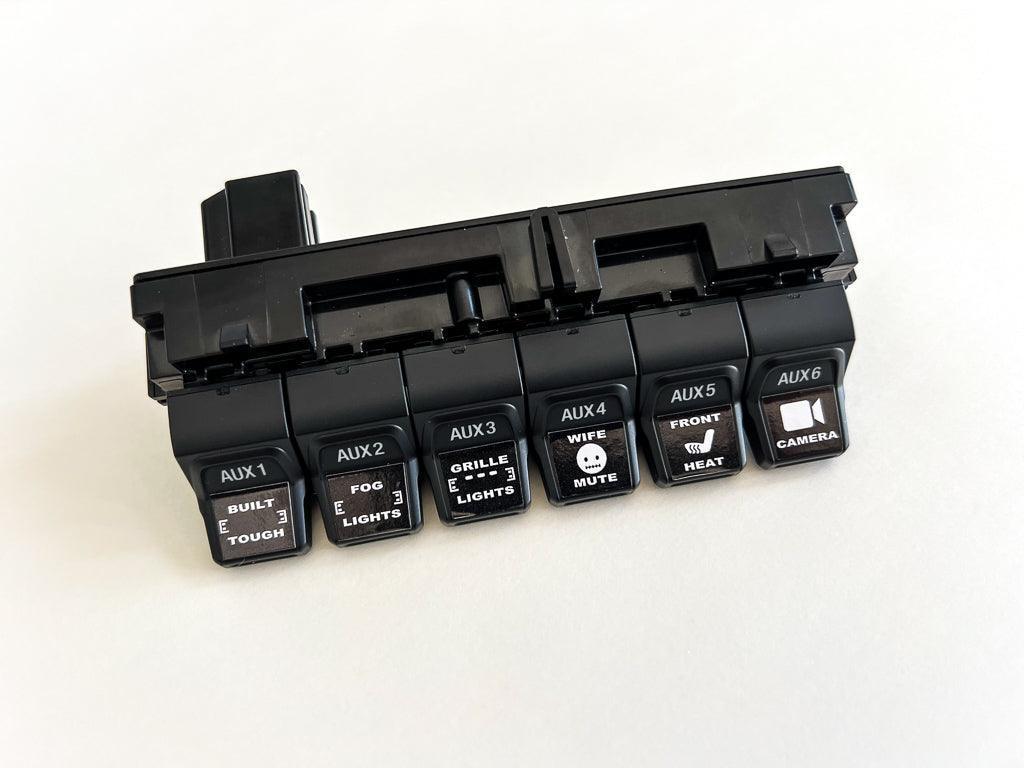 Printed Series Auxiliary Switch Labels (Upfitter) - 2017-2020 F-150 Raptor, 2017-2022 F-250 / F-350 Super Duty / 2024+ Grenadier - 17FORDSDAUX-WTOBL-17FORDSDAUX-BOOBL-17FORDSDAUX-V51-  DRIVEN - 1