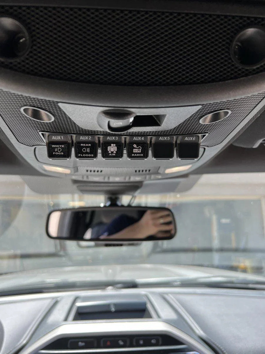 Printed Series Auxiliary Switch Labels (Upfitter) - 2017-2020 F-150 Raptor, 2017-2022 F-250 / F-350 Super Duty / 2024+ Grenadier - 17FORDSDAUX-WTOBL-17FORDSDAUX-BOOBL-17FORDSDAUX-V51-  DRIVEN - 5