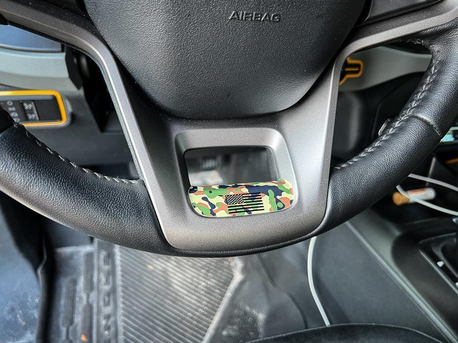 Printed Series Lower Steering Wheel Spoke Overlay - 2021+ Bronco - 21FBLSTRPS-WT-21FBLSTRPS-CAMBKFL-21FBLSTRPS-MCBKFL-21FBLSTRPS-BKBLFL-21FBLSTRPS-TBL-  DRIVEN - 3