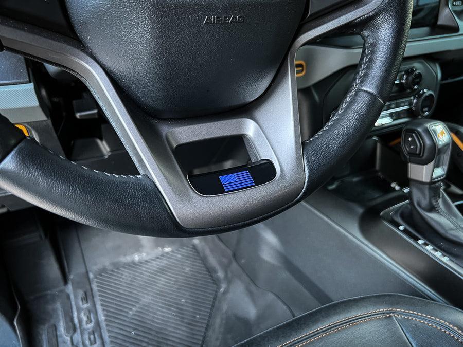 Printed Series Lower Steering Wheel Spoke Overlay - 2021+ Bronco - 21FBLSTRPS-WT-21FBLSTRPS-CAMBKFL-21FBLSTRPS-MCBKFL-21FBLSTRPS-BKBLFL-21FBLSTRPS-TBL-  DRIVEN - 7