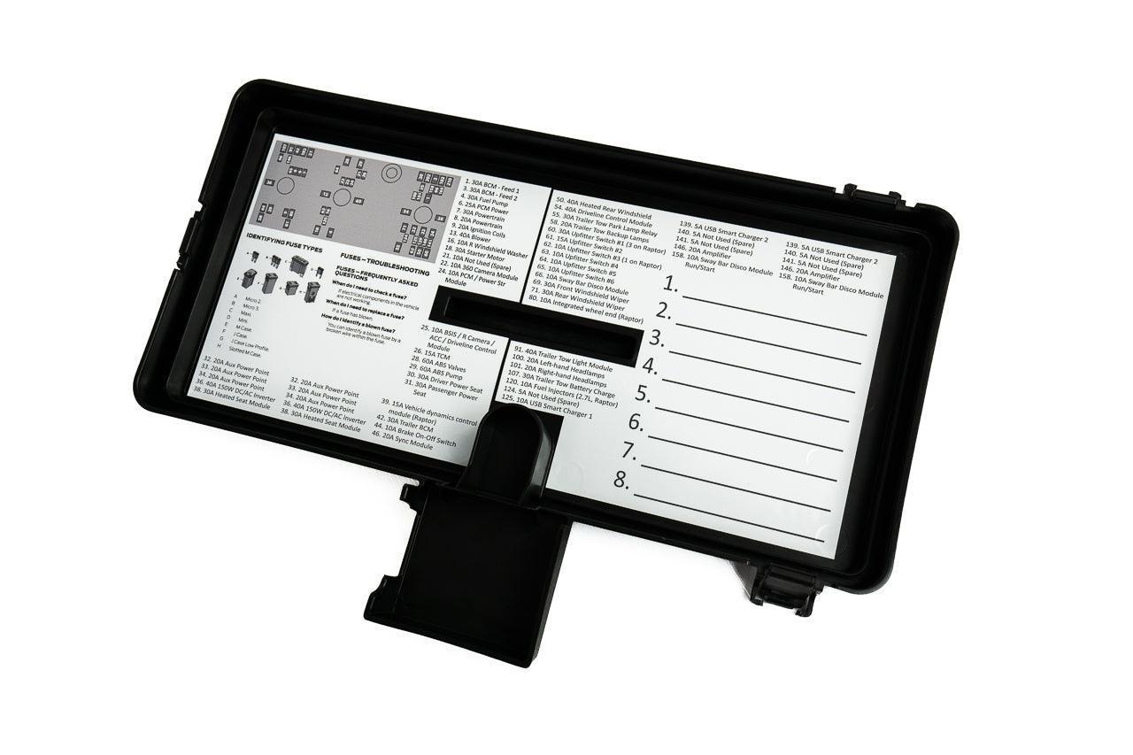 Printed Series Underhood Fuse Box Lid Labels - 2021+ Bronco - 21BRONCOUNHDFUSE-3-21BRONCOUNHDFUSE-32025-21BRONCOUNHDFUSE-2-21BRONCOUNHDFUSE-AFTER-21BRONCOUNHDFUSE-AFTER25-  DRIVEN - 7