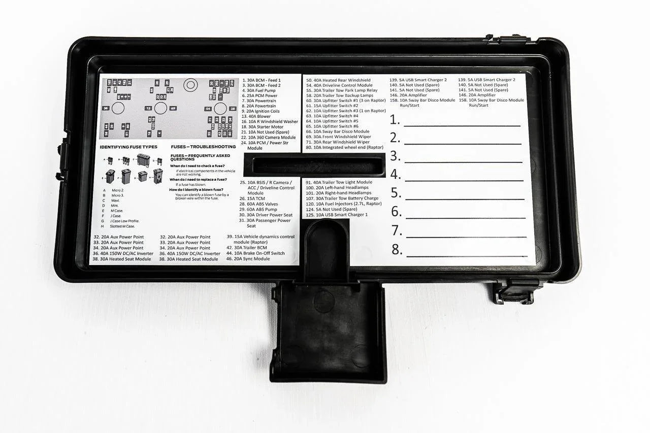 Printed Series Underhood Fuse Box Lid Labels - 2021+ Bronco - 21BRONCOUNHDFUSE-3-21BRONCOUNHDFUSE-32025-21BRONCOUNHDFUSE-2-21BRONCOUNHDFUSE-AFTER-21BRONCOUNHDFUSE-AFTER25-  DRIVEN - 9