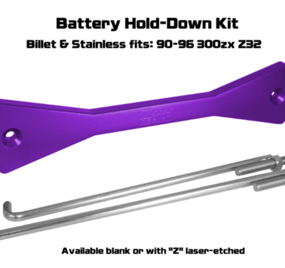 ZSPEC Battery Hold Down/Bracket for '90-96 Nissan Z32 300zx, Billet w/ Stainless Hardware - ZSD-565557-ZSD-565564-ZSD-565571-ZSD-565588-ZSD-565595-  DRIVEN - 5