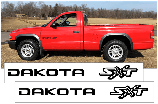 2001-02 Dodge "Dakota SXT" - Door Decal Set - QG-DT-0102-222-BK-1-QG-DT-0102-222-BK-2-  DRIVEN - 1