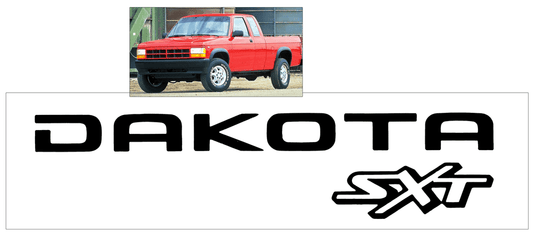2002-03 Dodge Dakota - DAKOTA  SXT - Tailgate Decal - QG-DT-0203-224-BK-1-QG-DT-0203-224-BK-2-  DRIVEN - 1
