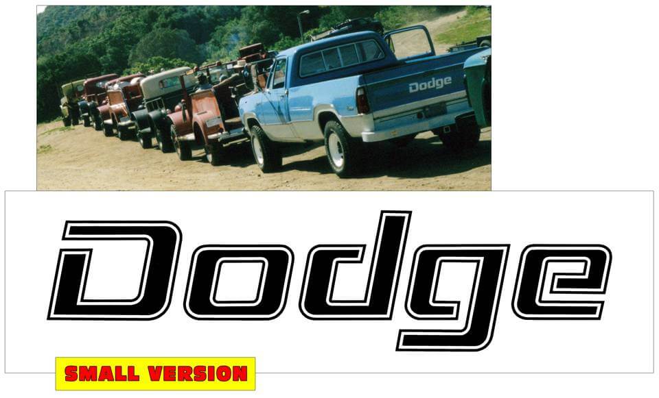 1976-86 Dodge Tailgate Decal - Dodge Name - Small - 1" x 5.5" - QG-DT-7686-339-BK-1-QG-DT-7686-339-BK-2-  DRIVEN - 1