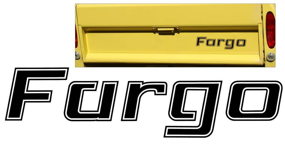 1974-80 Dodge Fargo Tailgate Decal - QG-DT-7480-343-BK-1-QG-DT-7480-343-BK-2-  DRIVEN - 1