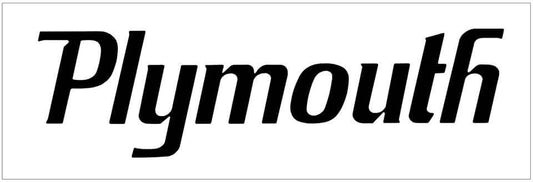 Plymouth Name Decal - Small - 2.75" x 10" - QG-DP-481-BK-1-QG-DP-481-BK-2-  DRIVEN - 1