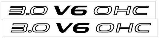 1991-93 Dodge Daytona IROC R/T - 3.0 V6 OHC Hood Designation Decal Kit - QG-ID-9193-562-TRD-1-QG-ID-9193-562-TRD-2-  DRIVEN - 1