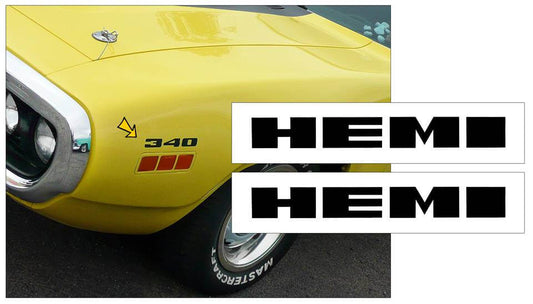 1971 Plymouth - Road Runner - GTX - Fender Decal Set HEMI Name - QG-CZZZ-71-713-BK-1-QG-CZZZ-71-713-BK-2-  DRIVEN - 1
